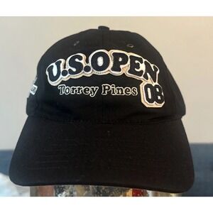 U.S. Open Torrey Pines 2008 Black Golf Hat Cap Adjustable W Price Sticker